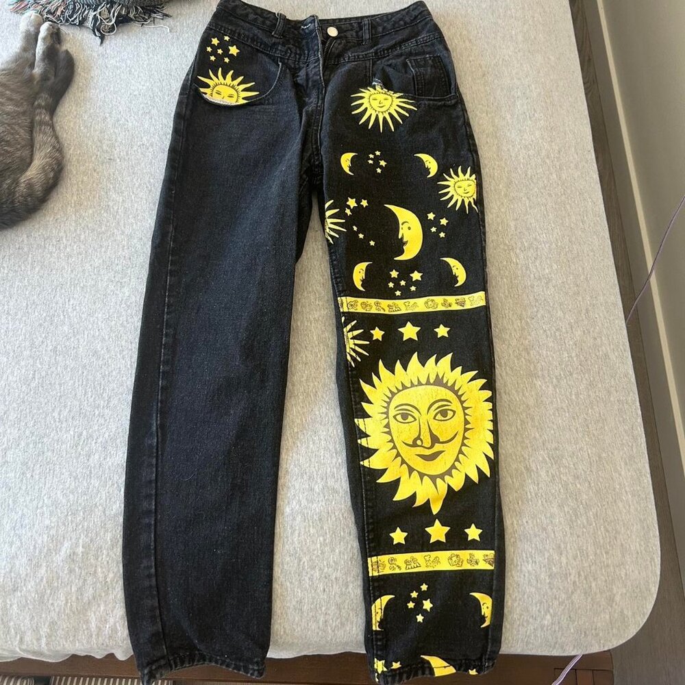 Unique Sun Moon and Stars Jeans